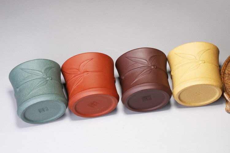 China Puer Tea Real Yixing Zisha Tea Cup Marked Bamboo Relief Master Cup of Tea