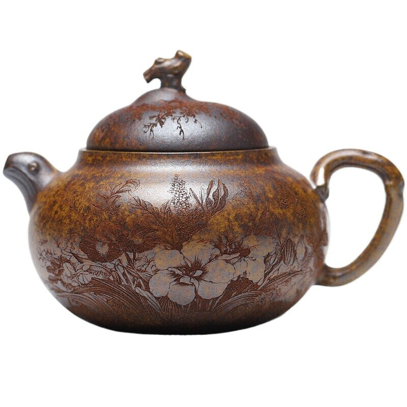 Yixing Teapot 280cc Handmade Dark Fragrance Gourd Teapot Kung Fu Tea Set