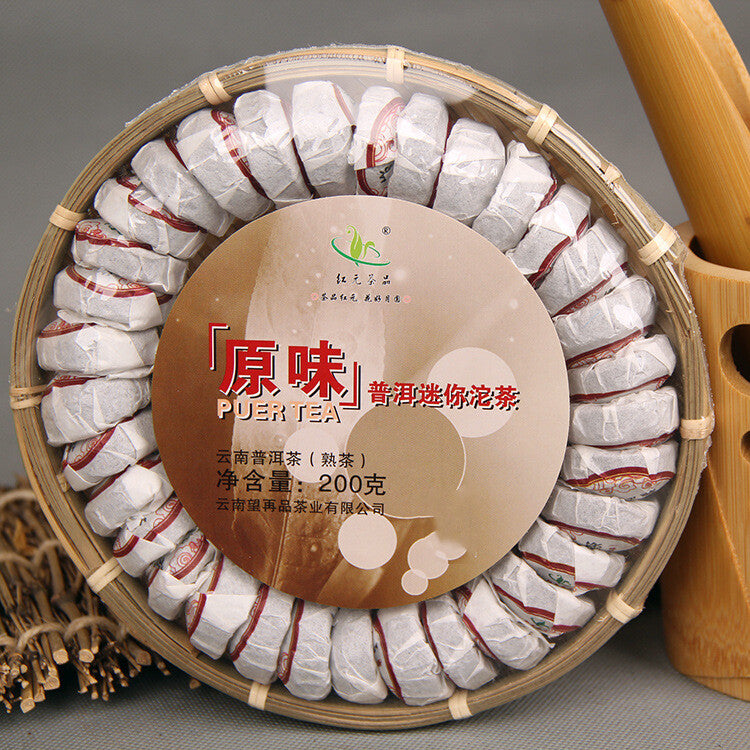 Yunnan Pu'er Tea Hongyuan Tea Original Puer Tea Mini Tuo Tea Ripe Tuocha 200g