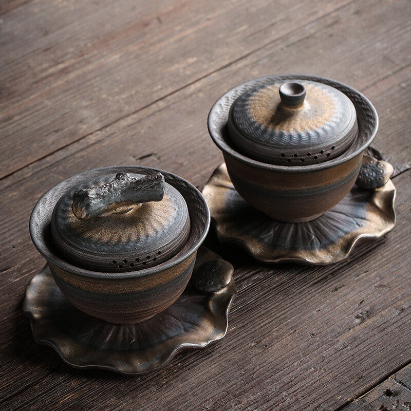Tea Bowl Jumping Knife Teapot Teacup Kung Fu Tea Set Iron Glaze Tea Bowl