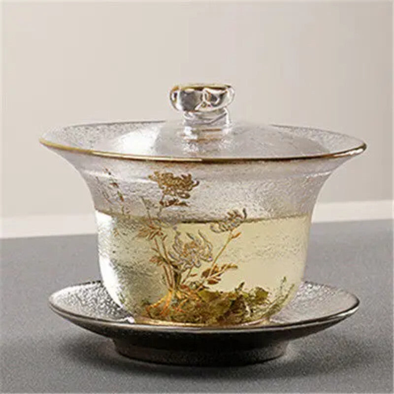 Transparent Gaiwan Tea Cup Sancai Tea Bowl Heat-resistant Cover Bowl Teaware