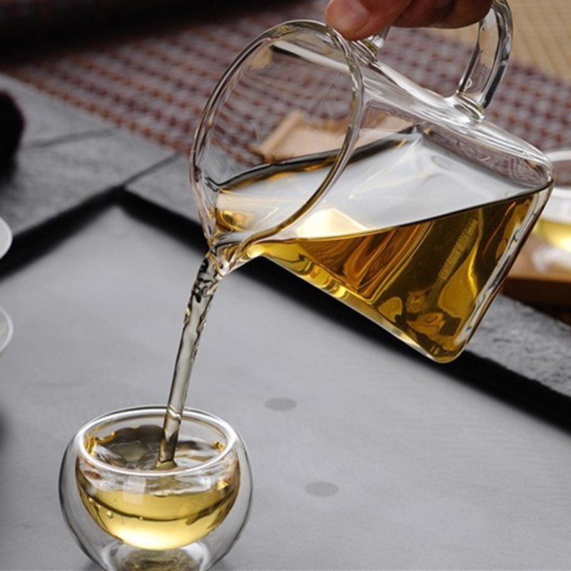 Glass Teapot Square Bottom Flower Tea Kettle Coffee Puerh Tea Pot Durable Teaset