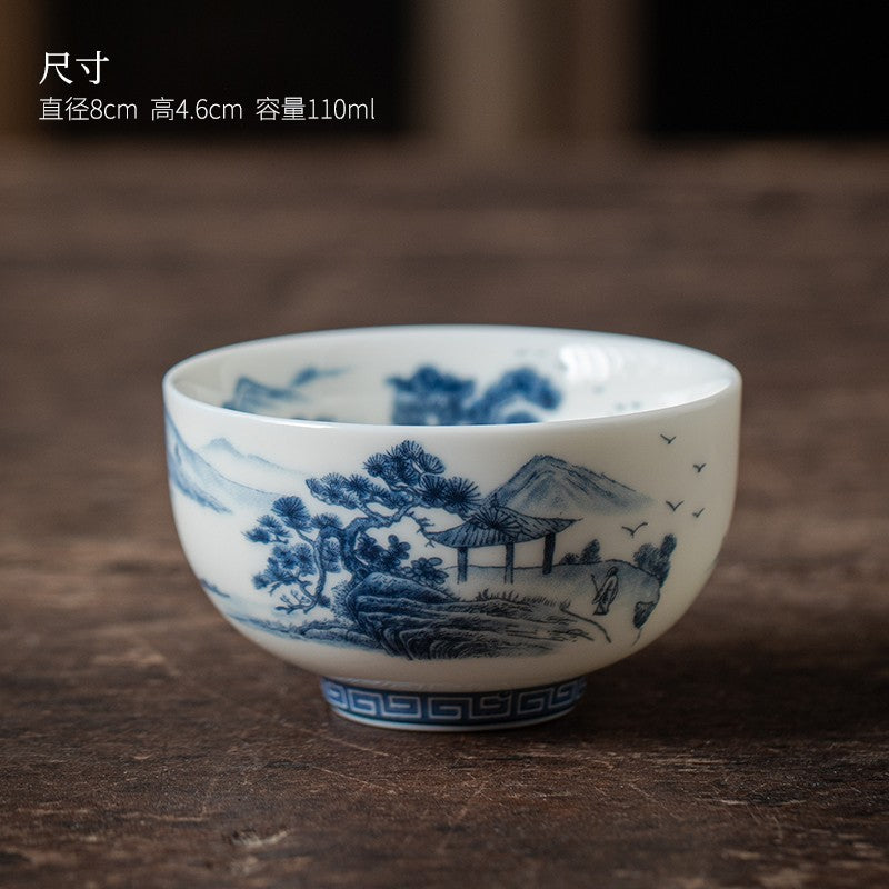 1pc Sheep Fat Jade Tea Cup Single Cup Tea Tasting Cup Personal Tea Cup Ceramic