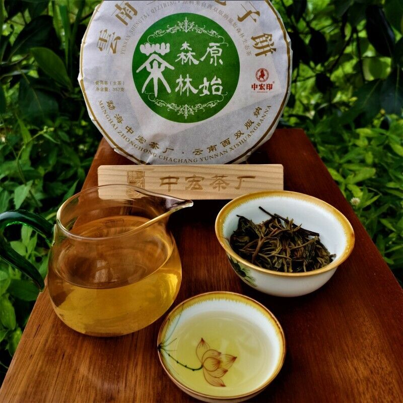 Organic Green Tea Cake Chinese Tea Health Care 357g Natural Arbor Cha Pu'er Tea