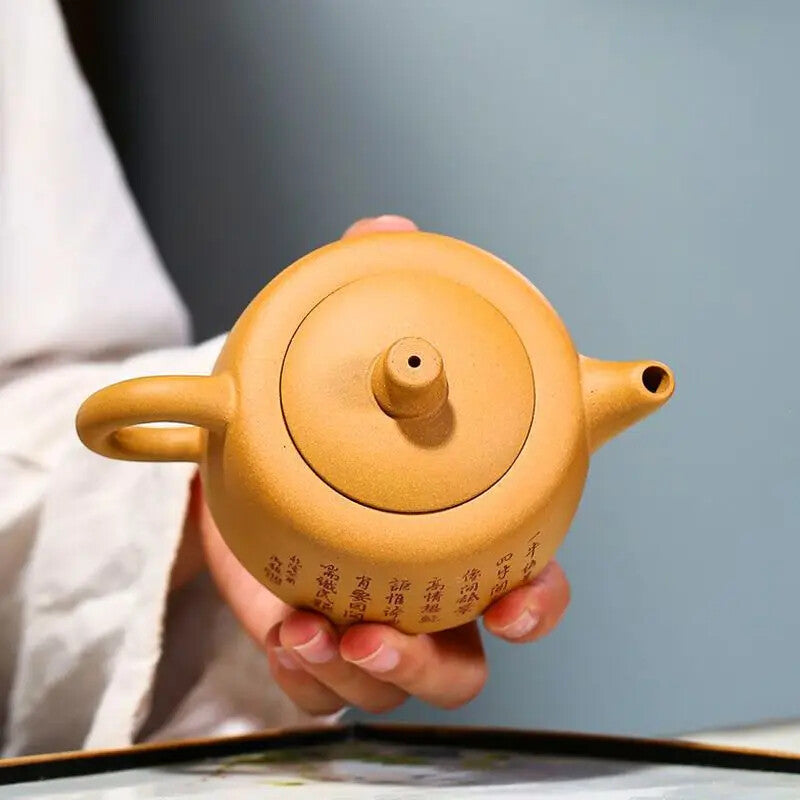 Yixing Purple Clay Teapot Handmade Ball Hole Filter Xishi Tea Pot Zisha Tea Set