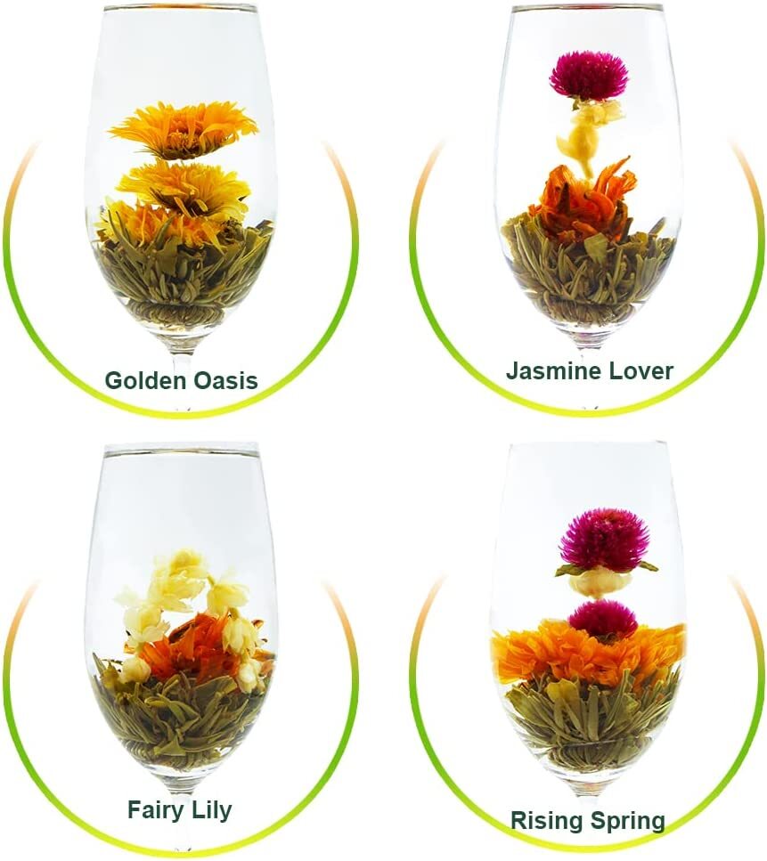 TEARELAE Blooming Tea Flowers 12pcs Individually Sealed Flowering Tea Balls