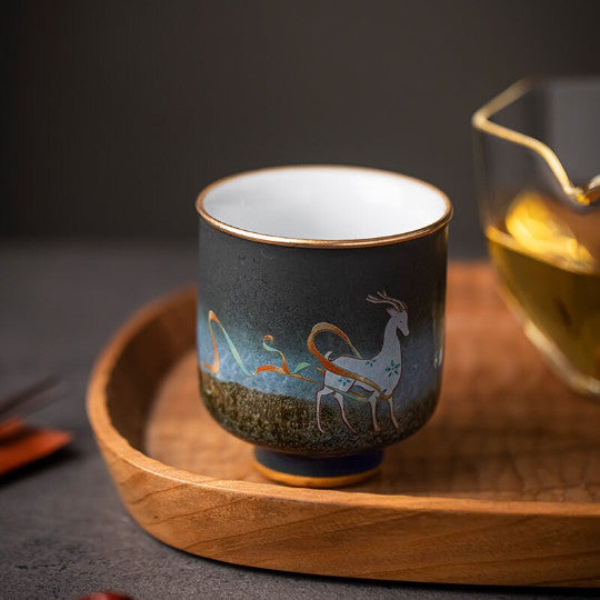 Deer Ceramic Teacup Cute Panda Tea Cup 100ml
