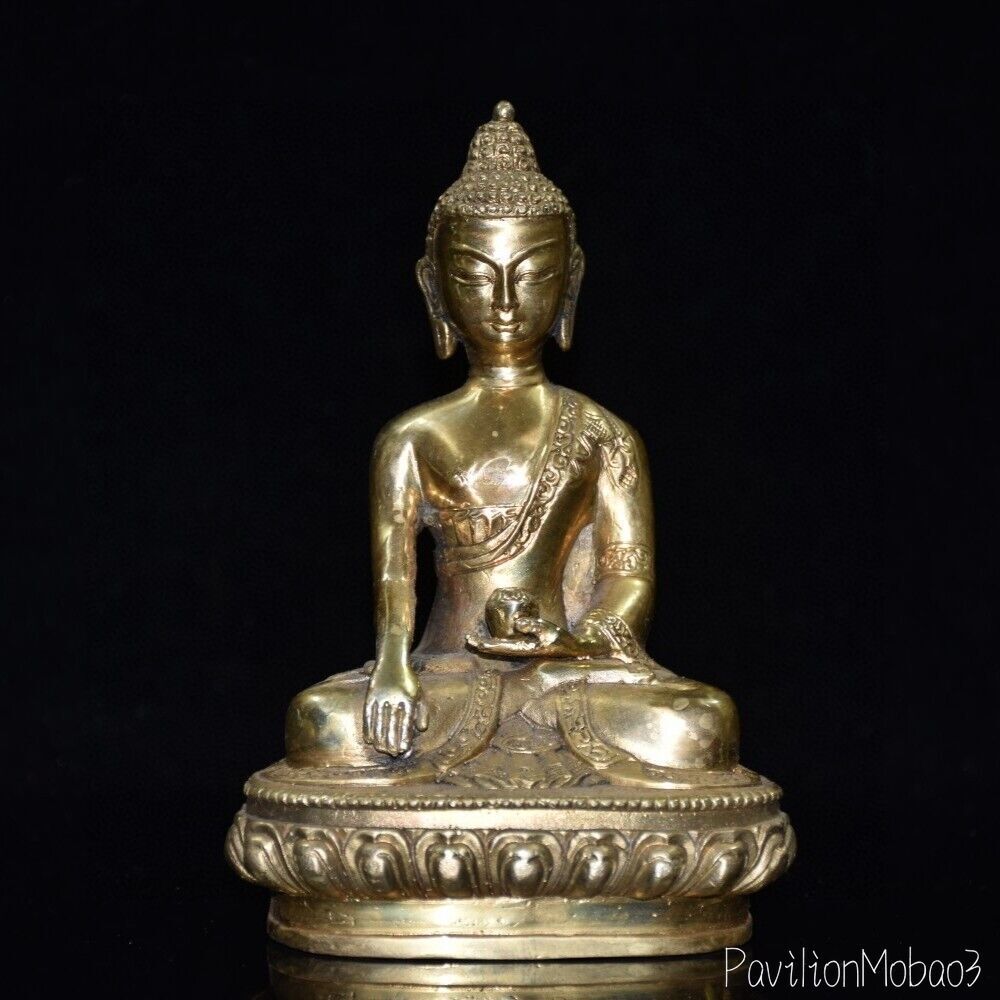 Early Collection of Pure Copper Gold-plated Buddha Ornaments Collect