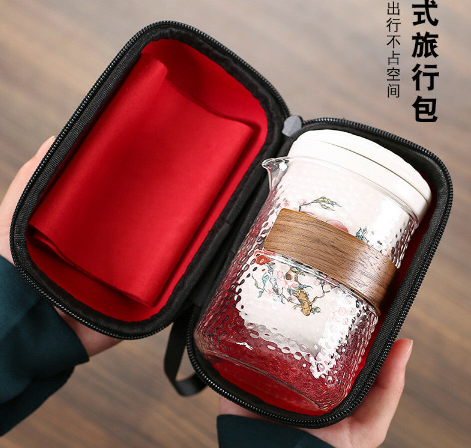 5-piece ceramic teapot kettle fair mug tea cup Pu 'er tea pot portable tray set-