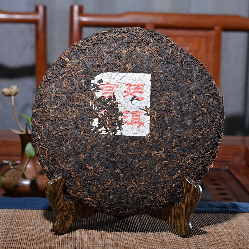 2018 Ripe Puer Chinese Tea Tribute Tea Bulang Mountain Shu Pu'er Tea Qizi 357g
