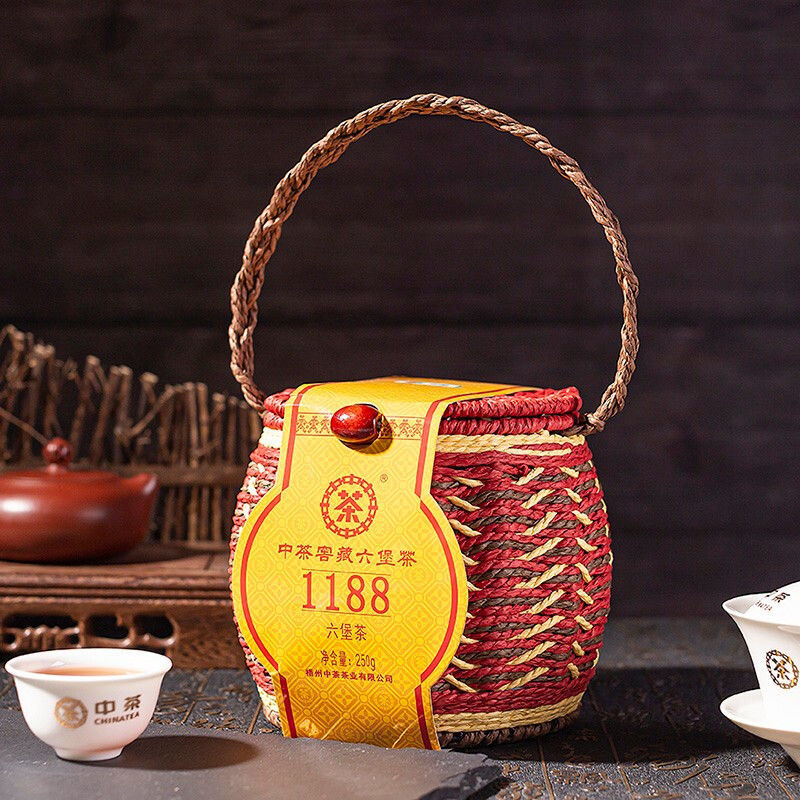 CHINATEA Liu Pao 1188 1st Grade Liu Bao Hei Cha Dark Tea Liubao Loose Tea 250g