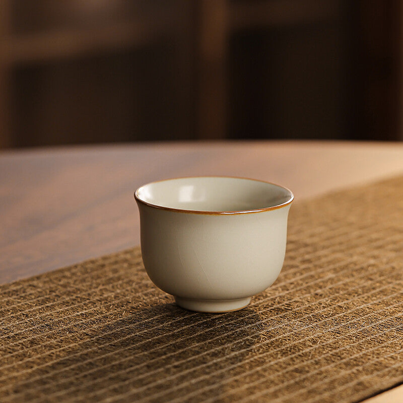 Mi Huang Ru Kiln Round Ding Tea Cup Ceramic Tea Cup Household Kung Fu Tea Set