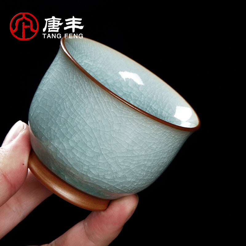 Ru Kiln Cup Kung Fu Tea Cup Ceramic Tea Cup Tea Set Ice Cracked Cup For Puer Tea