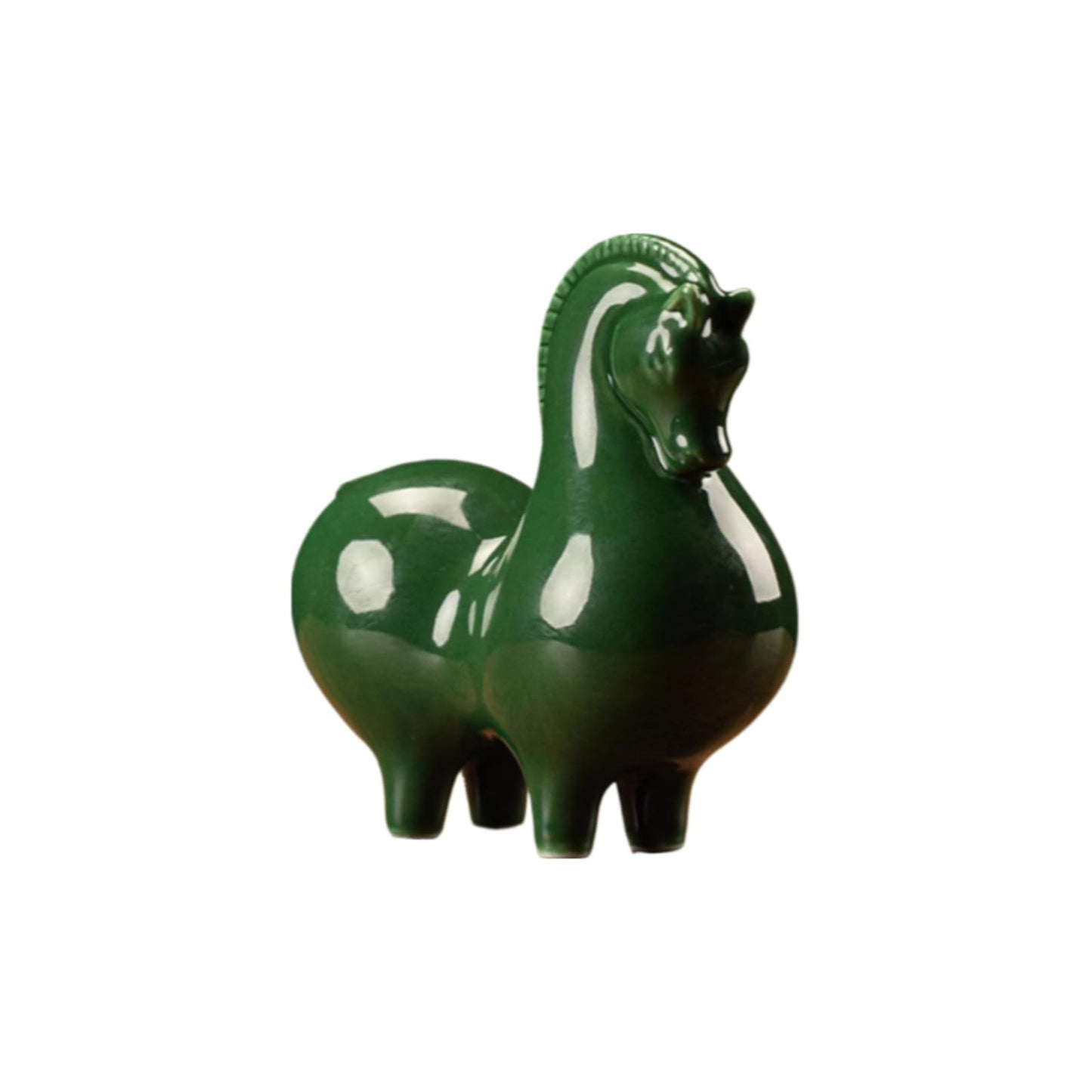 Ceramic Green Horse Tea Pet 9.5cm 3.7in Teapot Cover Holder Decorative Tea Play