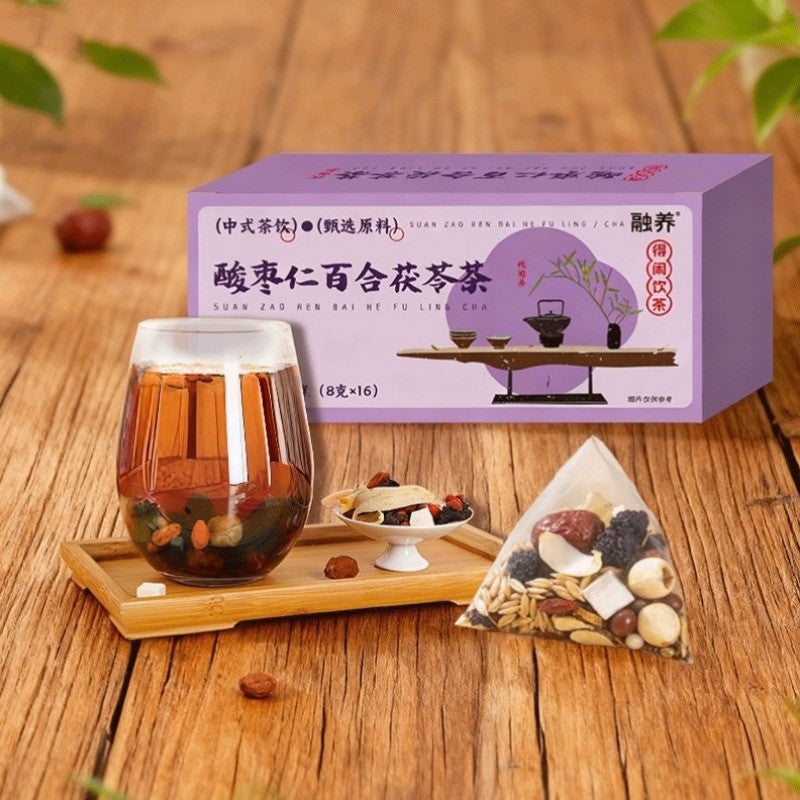 128g Sour Jujube Lily Poria Tea Health-preserving Tea Herbal Tea