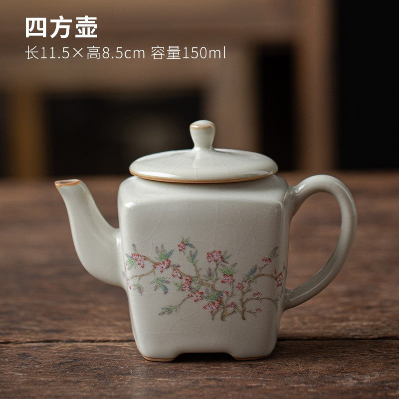 Ru Kiln Xishi Teapot Single Pot Tea Maker Tea Ceremony Kung Fu Tea Set