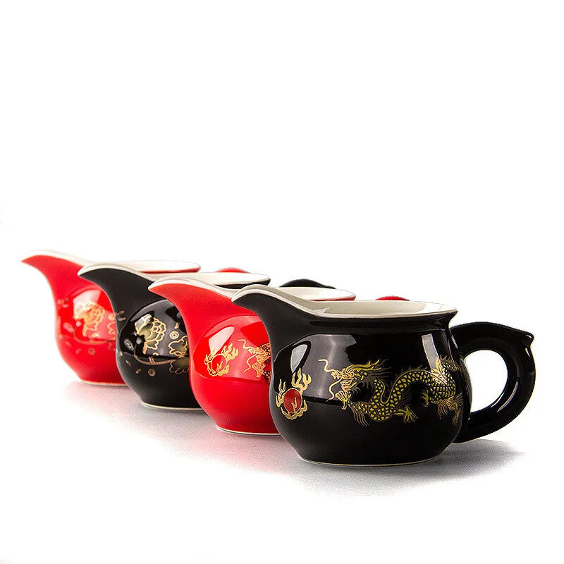 12CM Gongdao Cup Mug Tea Set Golden Dragon Teapot Drankware Justice Cup Teapot