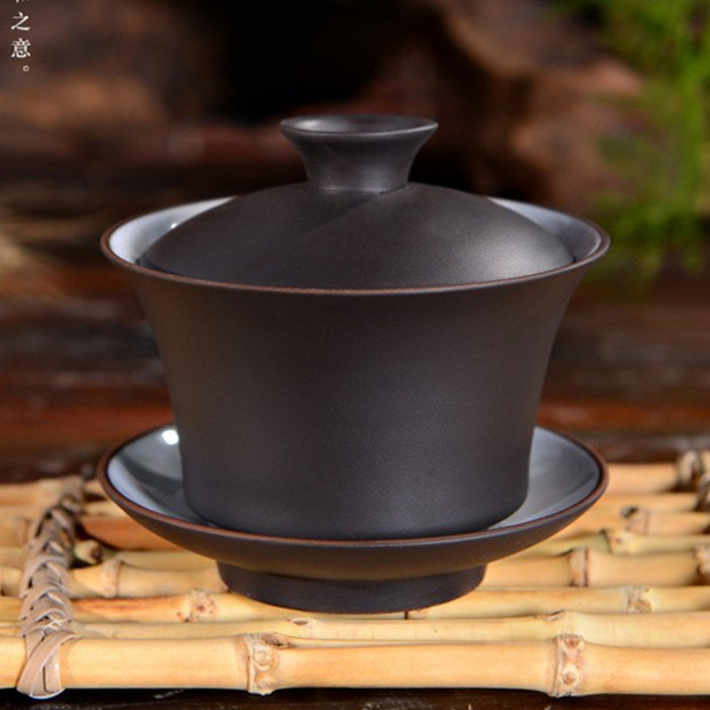 Chinese Yixing Tea Set Zisha Tea Cup with Lid Saucer Gaiwan Simple Usage for Tea