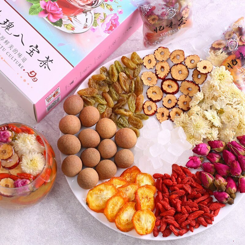 180g 15 Bag Natural Babao Tea Includes Longan Rose Jujube Herbal Tea Health Care
