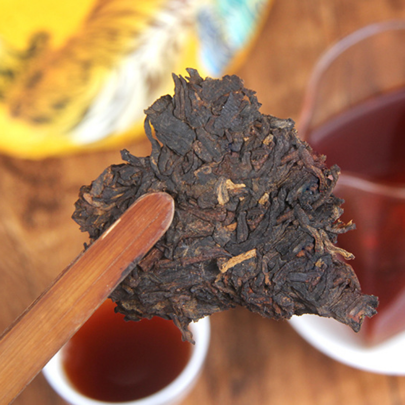 Yiwu Yunnan Seven Seed Cake Tea 357g Pu'er Tea Ripe Tea Golden Hao Ripe Tea Cake