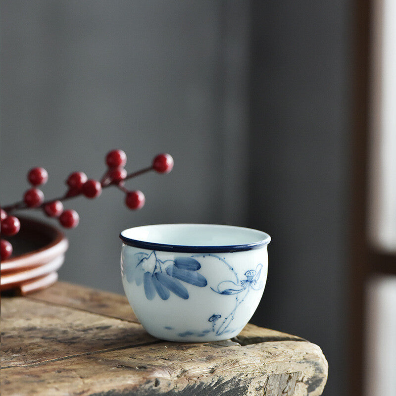 Chinese Blue White Porcelain Tea Cups Ceramic Gongfu Teacup Tea Wine Mug Gift