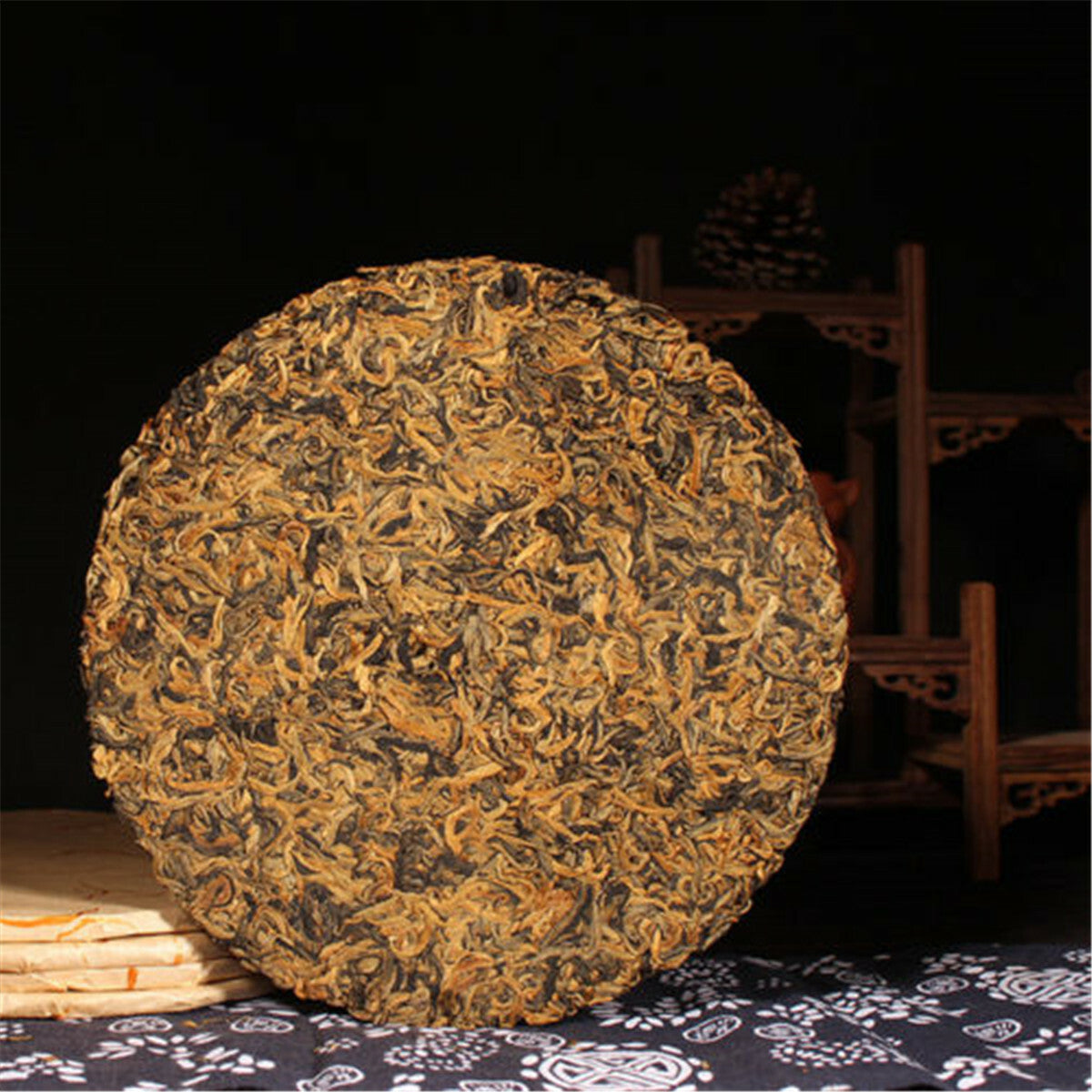 100g Yunnan High Quality Black Tea Mini Cake Premium Gold Buds Dianhong Health