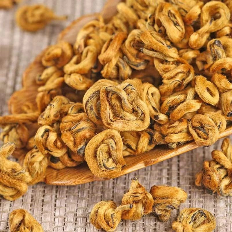 250g Yunnan golden snail black Tea BiLuoChun black tea,Dian Hong JinSi Snail tea