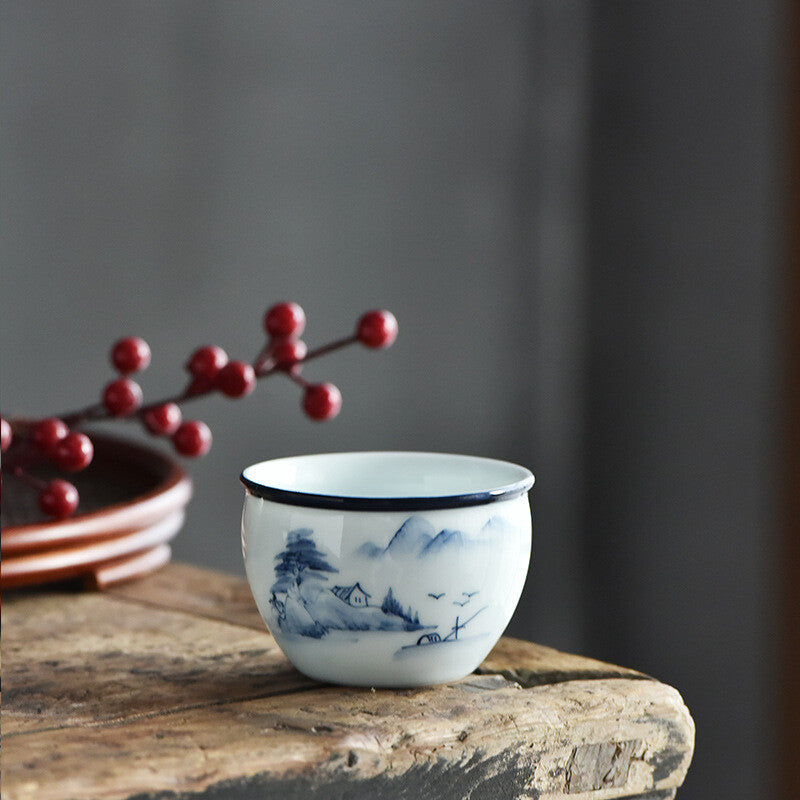 Chinese Blue White Porcelain Tea Cups Ceramic Gongfu Teacup Tea Wine Mug Gift