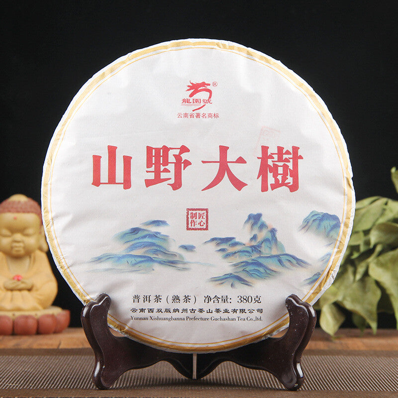 Long Yuan No. Pu'er Ripe Tea Cake Ancient Tree Yunnan Seven Seeds Cake 380g/cake