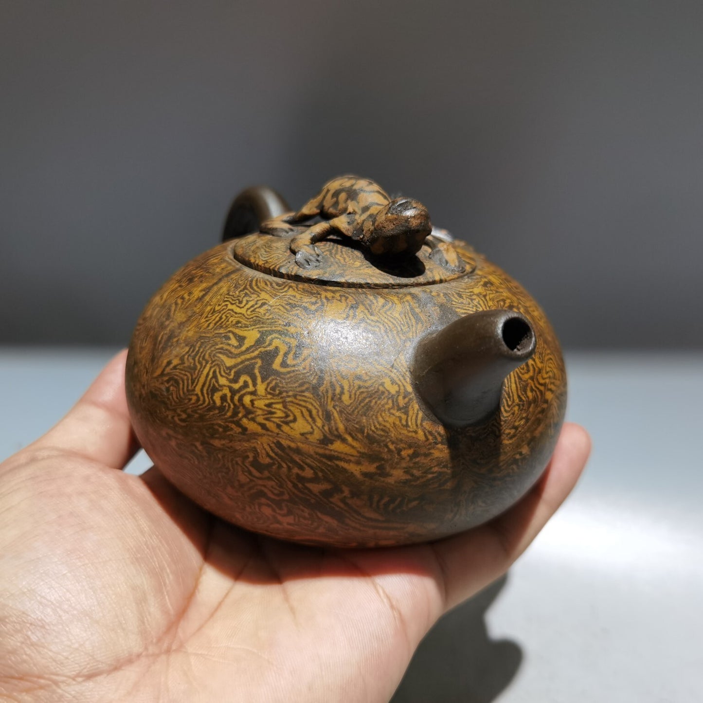 6" Chinese Yixing Zisha Clay Handmade Carved Kung Fu Tea Exquisite Teapot
