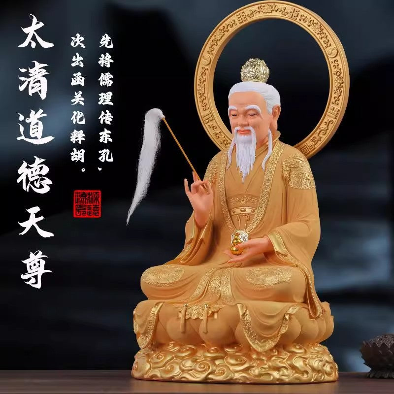 3 PC 12" Resin Three Pure Ones Statue Taoist Trinity Pristine Divine Gods Home
