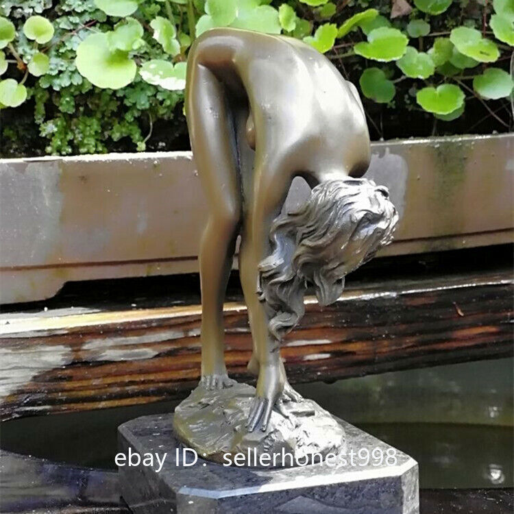 Home Art Decoration Sculpture Nude Young Women Girl Bronze Marble Statue