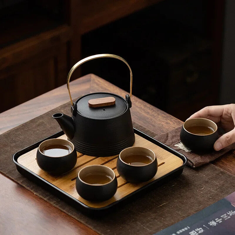 Chinese Tea Set Ceramic Teapot Teacup Set Kung Fu Tea Set Purple Sand Tea Pet