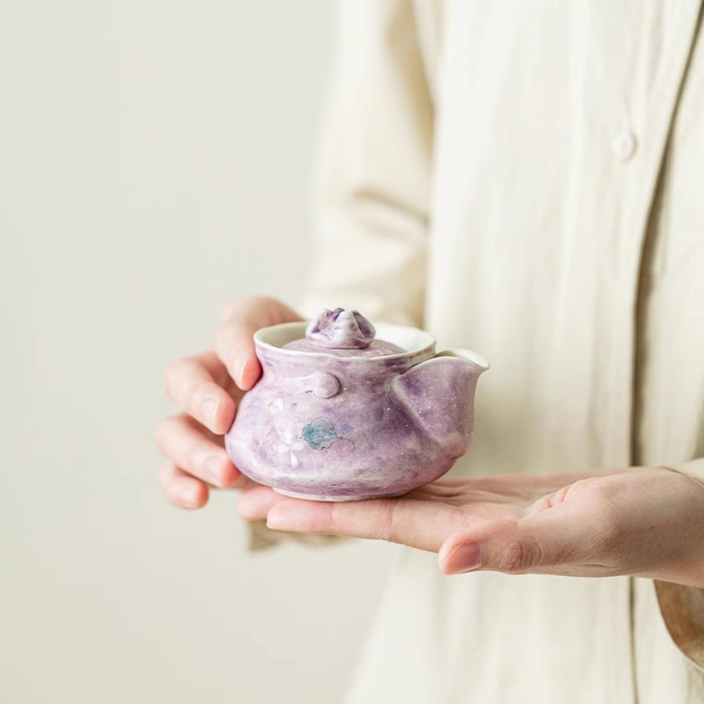 Ceramics Hand Held Teapot with 1cups 3pc Set 120ml Tea Pot Kungfu Tea Set Suit