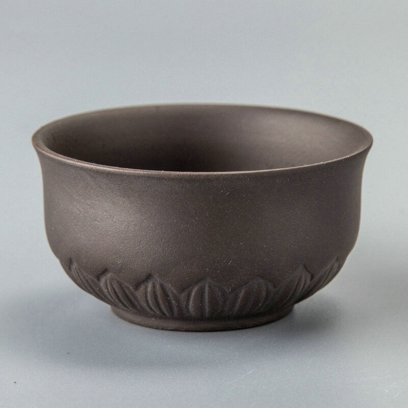 2 Pcs/lot Real Yixing Zisha Tea Cup 60ml Carved Cup Of Tea Purple Clay Tea Cups