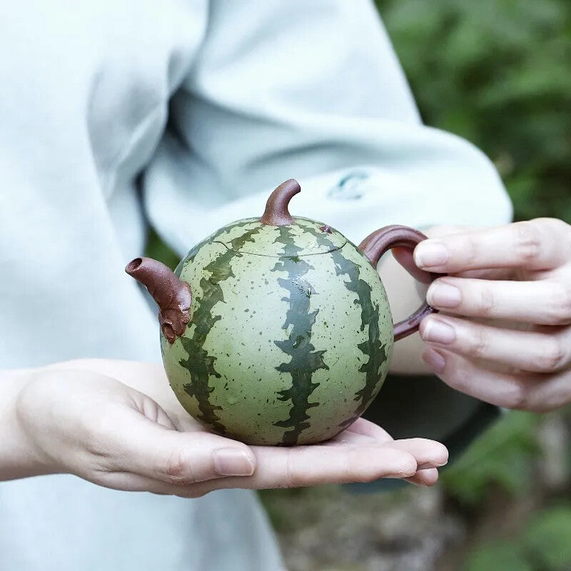 Yixing Zisha Teapot Bionic Watermelon Teapot Tea Set Flower Teapot Zisha Pot One