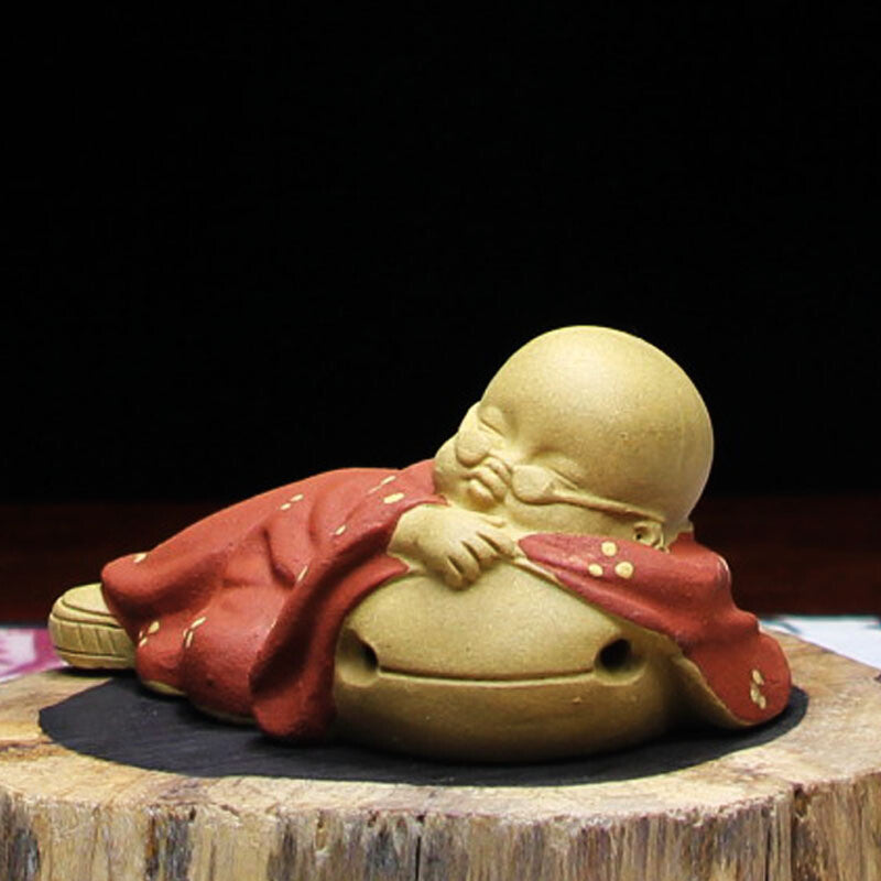 Tea Pet Yixing Zisha Purple Clay Monk Creative Funny Tea Play For Tea Party New