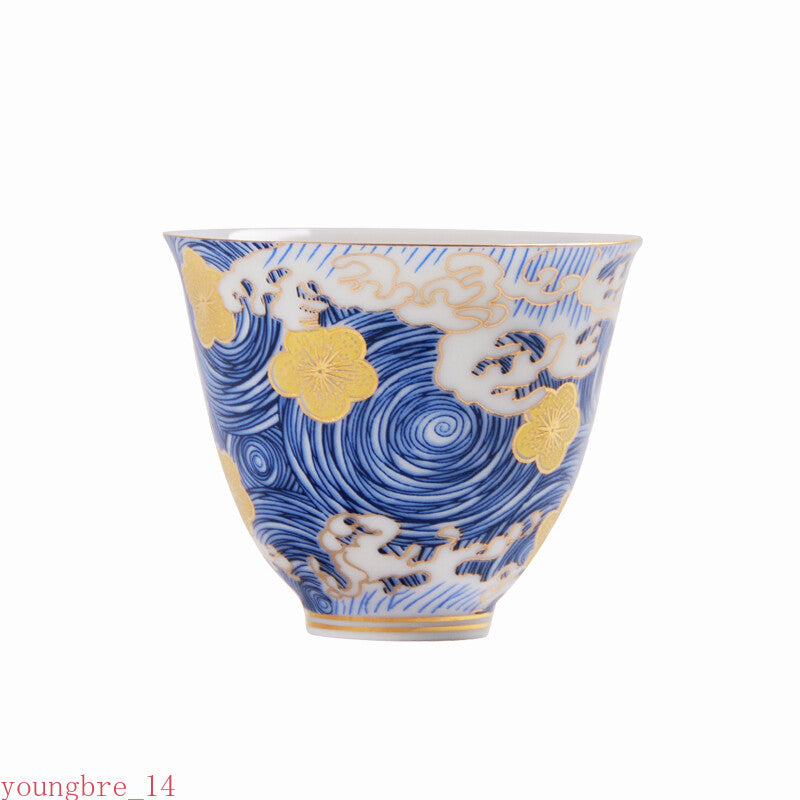 Enamel Teacups Hand Made Ceramic Tea Cup Chinese Tea Set Cup and Saucer