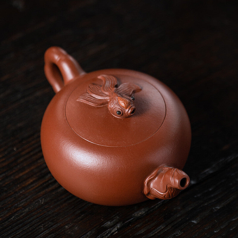 Handmade Tea Pot Real Yixing Zisha Dahongpao Clay Boutique Pot 9 Infuser Holes 270ml