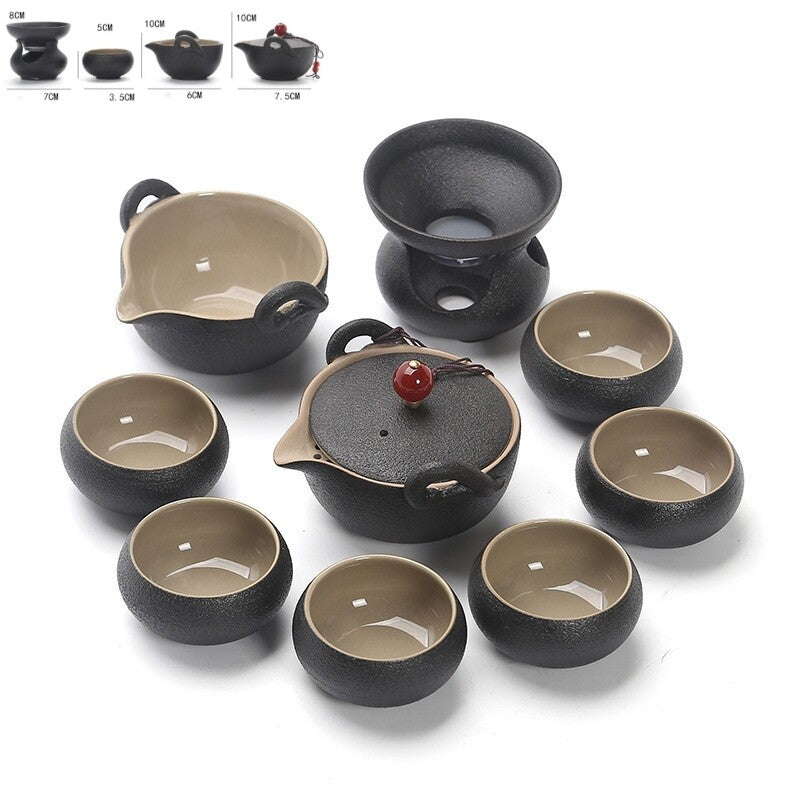 Complete Tea Set Ceramic Tea Pot With Infuser Pitcher Matching Cup Tea Strainer
