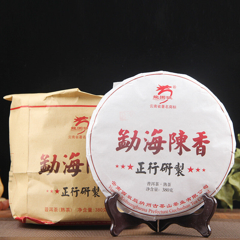 Black Tea Menghai Big Tree Pu'er Tea Cake Chinese Cooked Pu-erh Gift Tea 380g