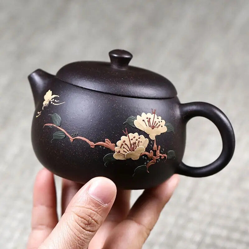 Yixing Purple Clay Teapot Painted TeaSet Cup Drinking Utensil Kettle Tea Gifts