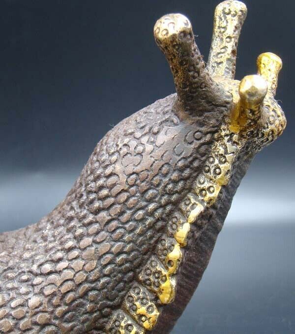 Collectible Handmade Carved Statue Copper Gilt Snail Deco Art