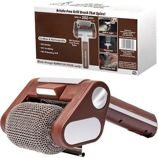 Electric Grill Cleaner Bristle Free, Bristle-Free Spinning Grill Brush