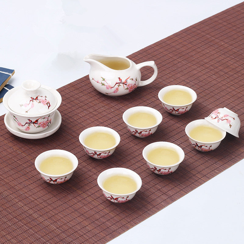 Chinese Kungfu Tea Set Porcelain Gaiwan Tureen Covered Tea Bowl Tea Cup Portable