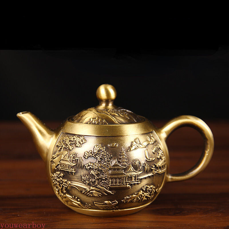 Brass Teapot Water Kettle Home Tea Set Ware Tea Pot Ornaments Handicrafts
