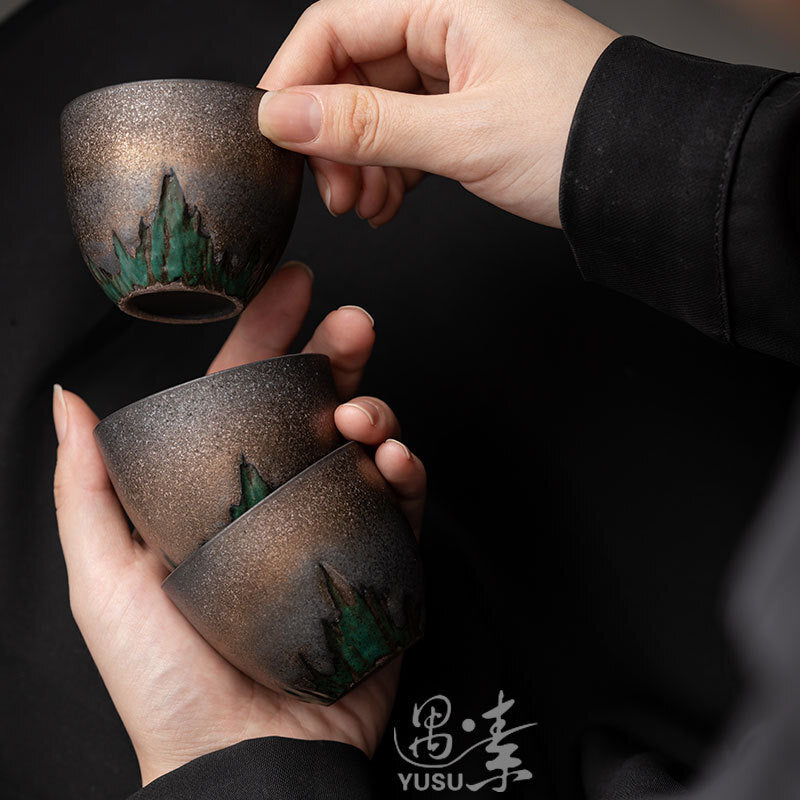 1pc Vintage Ceramic Tea Cup Puer Tea Cup Drinking Kung Fu Tea Set