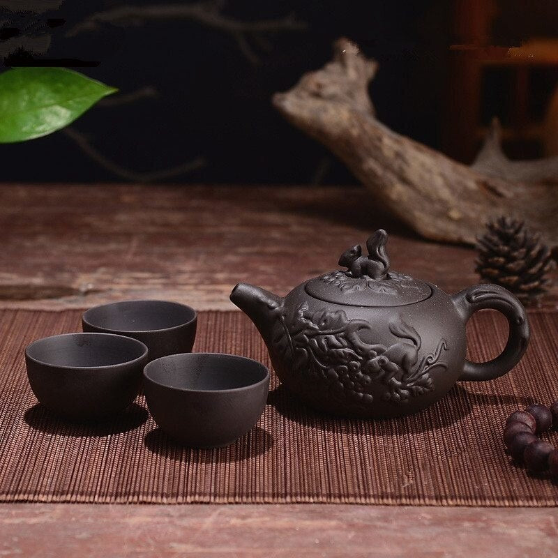 150ml Yixing Teapot Purple Clay Kung Fu Tea Set Handmade Dragon Tea Pot With