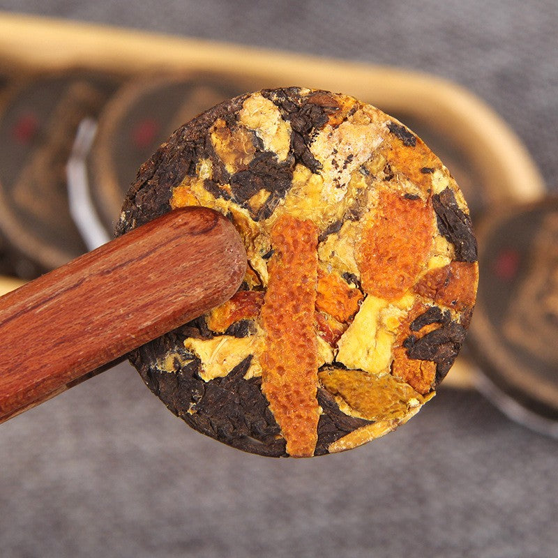 500g Yunnan Tangerine Peel mellow aroma Pu'er Tea Ripe Tea Bulk Mini Tea Cake