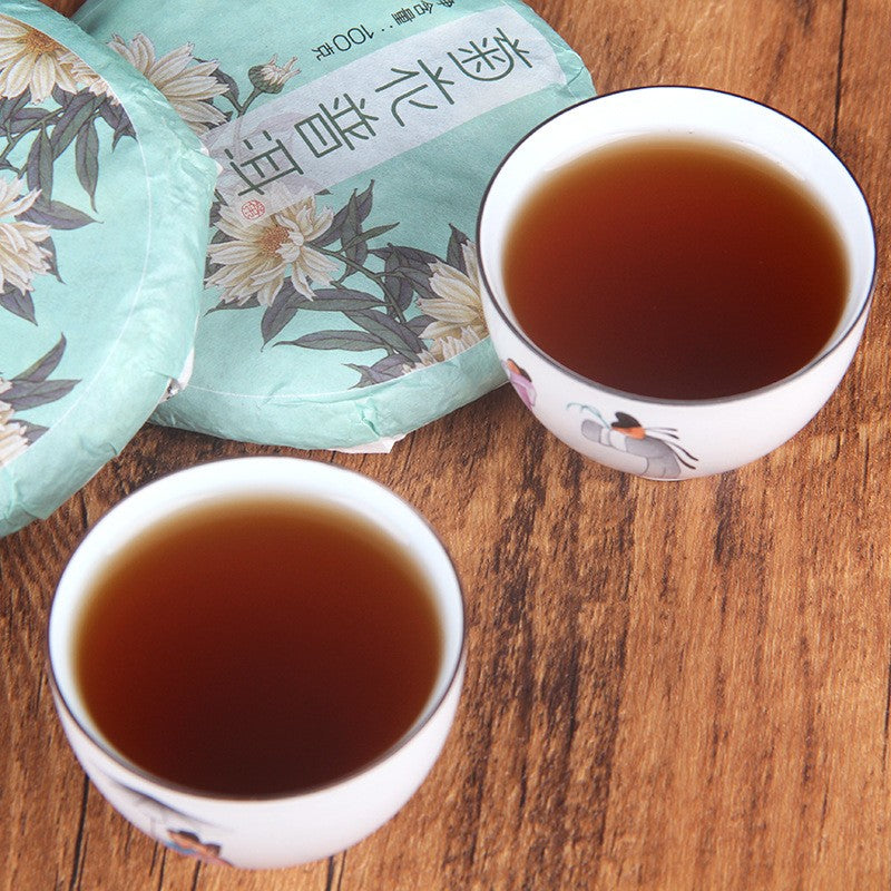 100g Pu'er Tea Chrysanthemum Tea Cake Ripe Chrysanthemum Pu'er Tea Cake